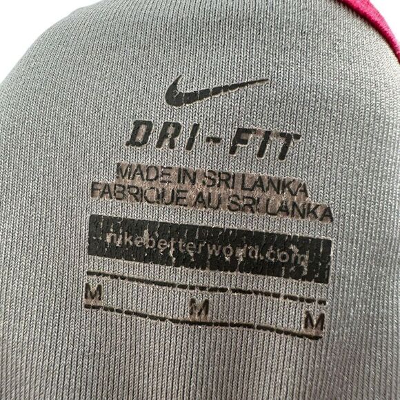 Nike Sports Bra Size M Dri Fit Wireless Mesh Panel Racerback Unpadded Pink Bra - Picture 9 of 9